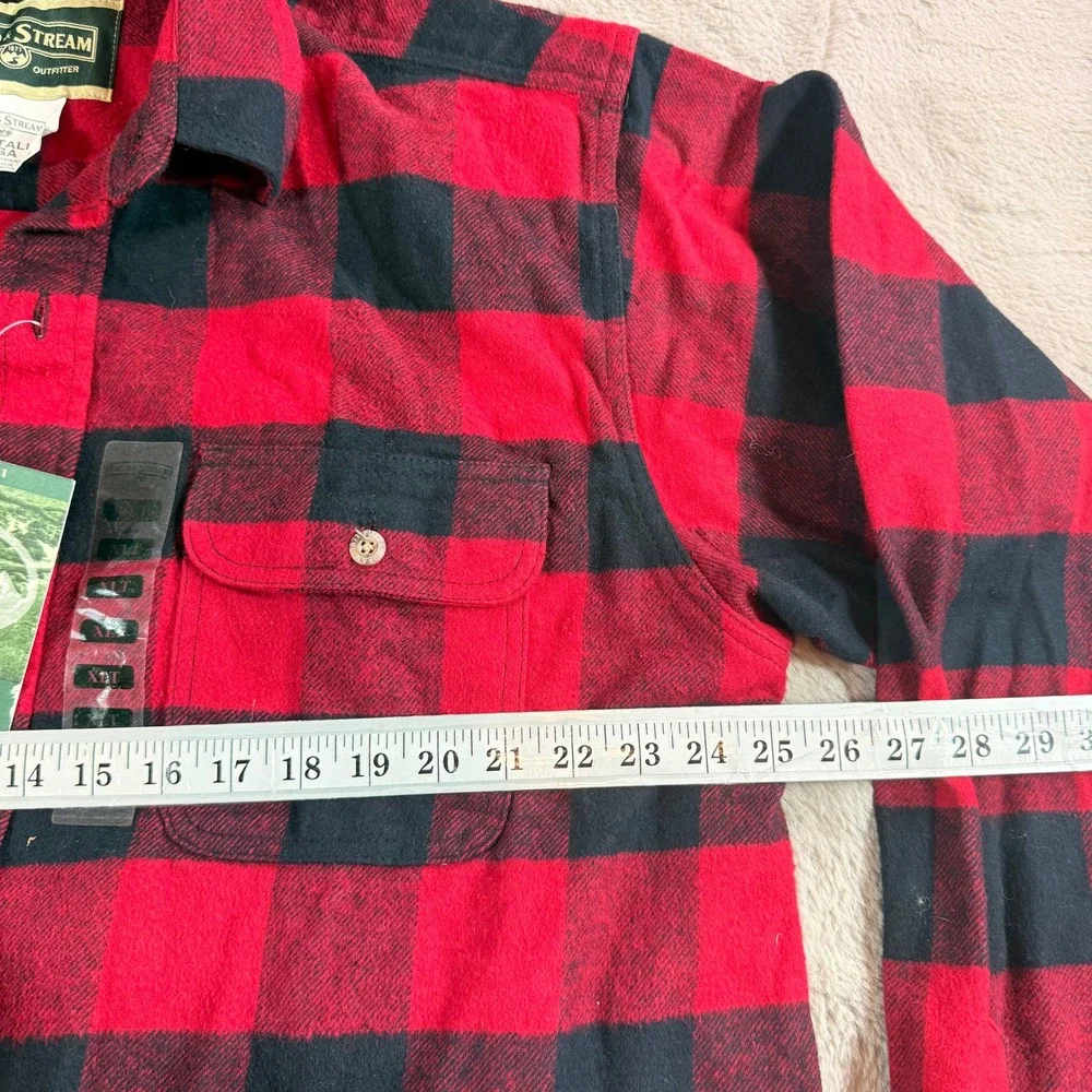 NWT Field & Stream Flannel‎ Shirt Mens XL Tall Red Buffalo Plaid Hunting Camping